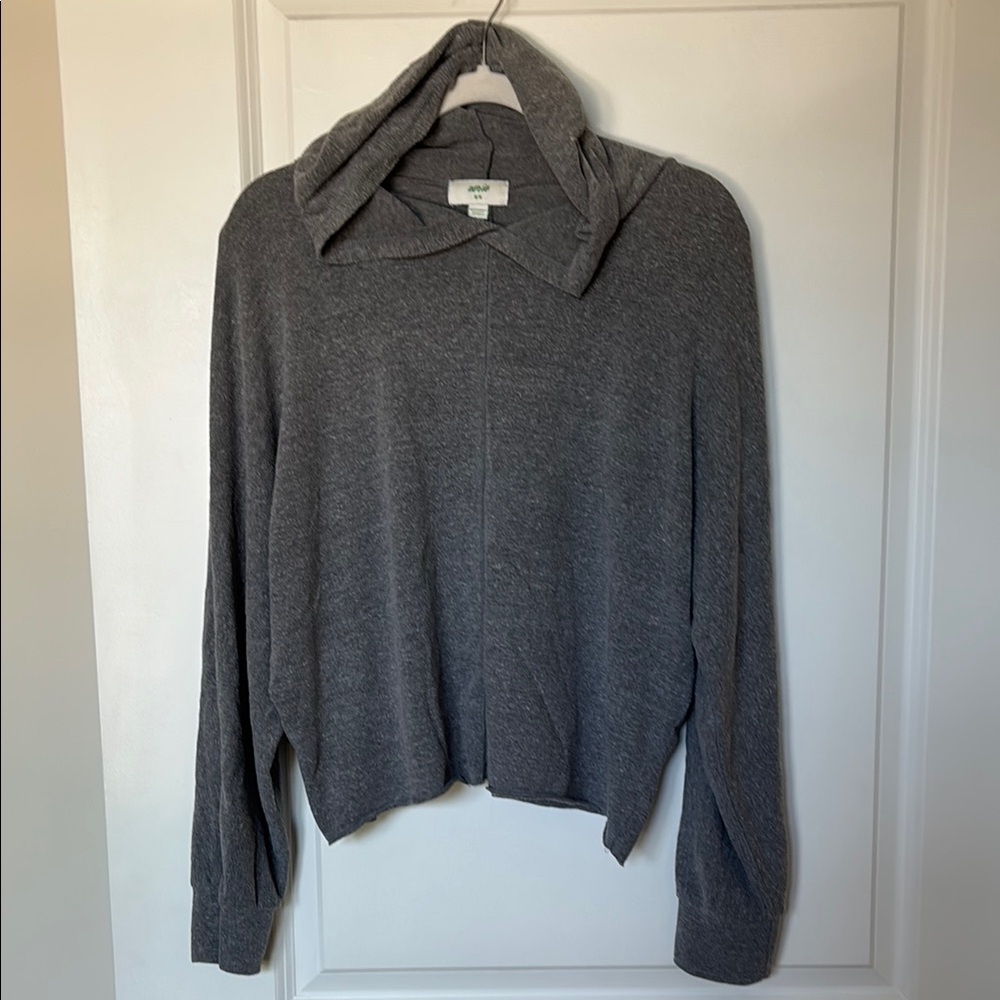 Aerie Gray Knit Sweatshirt Hoodie